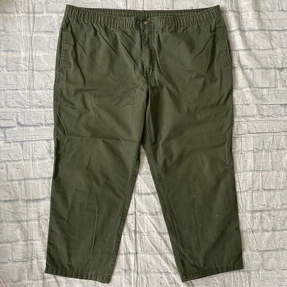 Puritan Other - Puritan men XL cotton blend pull on casual chino pants olive green